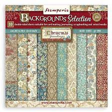 Stamperia Kerstgroeten Achtergronden 8" x 8" Papiercollectie